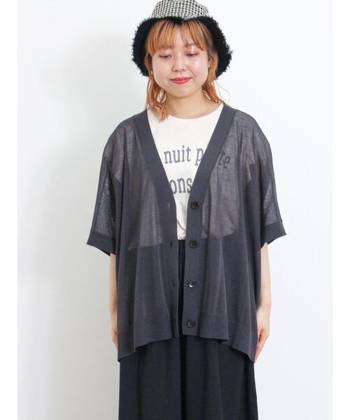 Samansa Mos2（サマンサ モスモス）の「【マシンウォッシャブル】ドルマンVネックカーディガン（カーディガン/ボレロ・レディース・グリーン/ブラウン/ベージュ/チャコールグレー・F）」の21枚目の写真