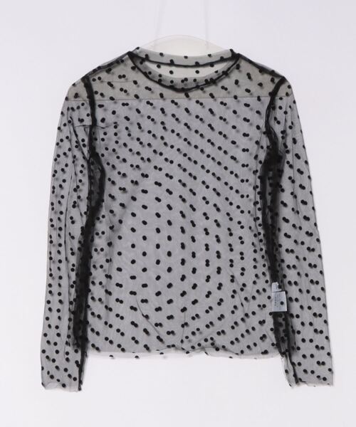 i-dare（アイディア）の「【i-dare】ドット 水玉 シースルー シアー メッシュ トップス（Tシャツ/カットソー・レディース・ブラック/ホワイト・FREE）」の9枚目の写真