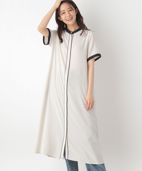 春夏トレンドリラックスワンピース2色展開 a.レトロ柄リラックスワンピース[品番：GRPW0035754]｜Green