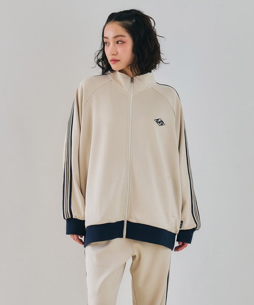 KANGOL SPORT（カンゴールスポーツ）の「【KANGOL SPORT】サイドライントラックジャケット《UV対策・ストレッチ・ジャージ》◆新色追加◆（ジャージ・レディース・ブラック/アイボリー/サックスブルー/カーキ/ネイビー/ブラウン/ホワイト/ベージュ・LL/L/M）」の15枚目の写真