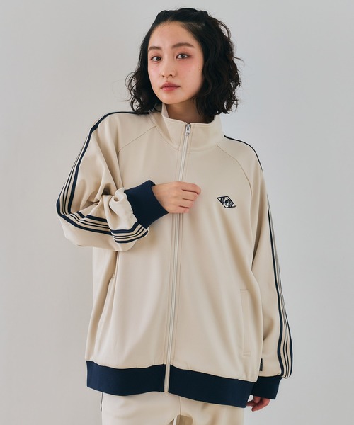KANGOL SPORT（カンゴールスポーツ）の「【KANGOL SPORT】サイドライントラックジャケット《UV対策・ストレッチ・ジャージ》◆新色追加◆（ジャージ・レディース・ブラック/アイボリー/サックスブルー/カーキ/ネイビー/ブラウン/ホワイト/ベージュ・LL/L/M）」の9枚目の写真