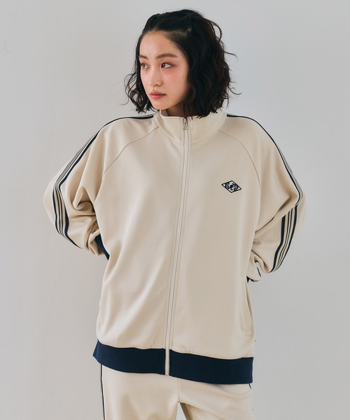KANGOL SPORT（カンゴールスポーツ）の「【KANGOL SPORT】サイドライントラックジャケット《UV対策・ストレッチ・ジャージ》◆新色追加◆（ジャージ・レディース・ブラック/アイボリー/サックスブルー/カーキ/ネイビー/ブラウン/ホワイト/ベージュ・LL/L/M）」の10枚目の写真