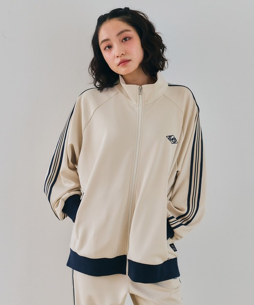 KANGOL SPORT（カンゴールスポーツ）の「【KANGOL SPORT】サイドライントラックジャケット《UV対策・ストレッチ・ジャージ》◆新色追加◆（ジャージ・レディース・ブラック/アイボリー/サックスブルー/カーキ/ネイビー/ブラウン/ホワイト/ベージュ・LL/L/M）」の11枚目の写真