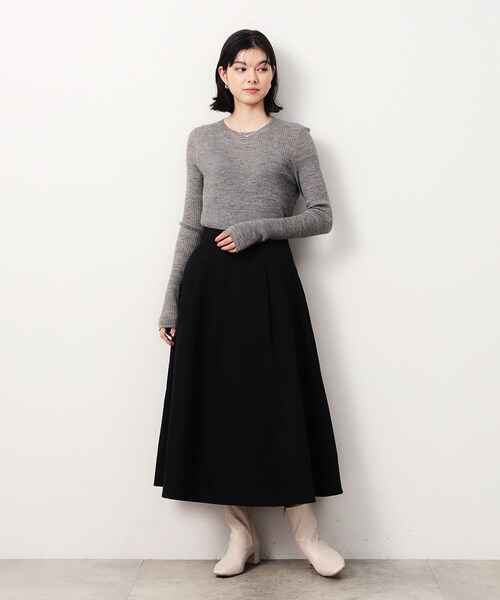 OPAQUE.CLIP（オペークドットクリップ）の「《5color》クルーネックシアーリブニット【洗濯機洗い可】（ニット/セーター・レディース・グレー/ブルー/オレンジ/グリーン系/ブラック・40/38/42）」の15枚目の写真