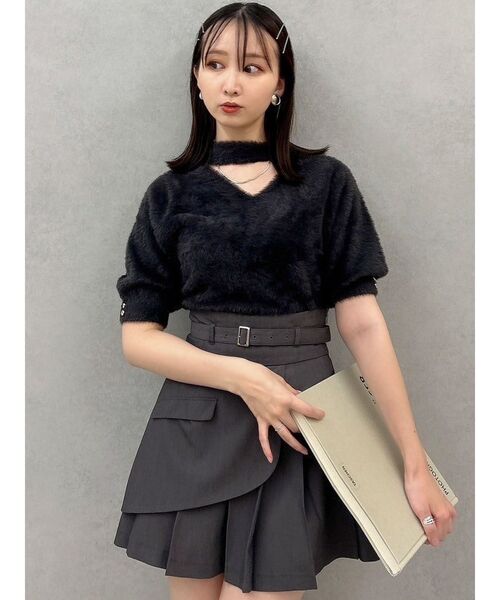 ニット セーター 2wayシャギーハーフスリーブトップス レディース dazzlin（ダズリン）の「2wayシャギーハーフスリーブトップス
