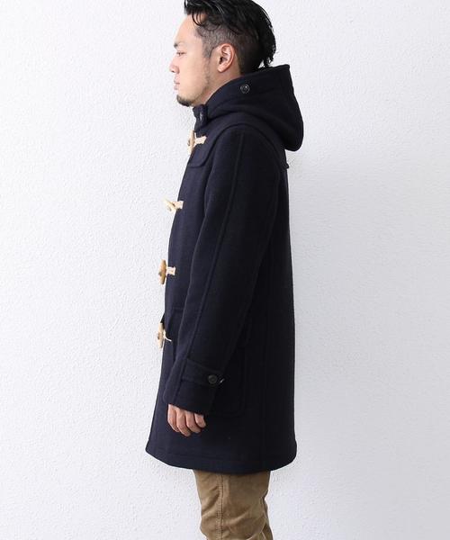 coen（コーエン）の「ダブルフェイスメルトンダッフルコート（ダッフルコート・メンズ・ベージュ/ネイビー・MEDIUM/SMALL/X-LARGE/LARGE）」の12枚目の写真