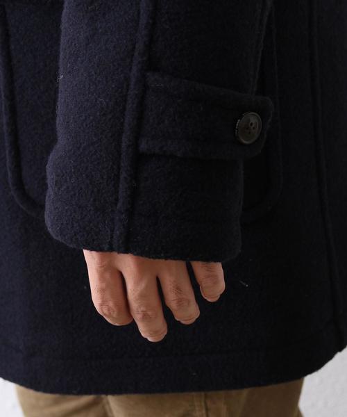 coen（コーエン）の「ダブルフェイスメルトンダッフルコート（ダッフルコート・メンズ・ベージュ/ネイビー・MEDIUM/SMALL/X-LARGE/LARGE）」の4枚目の写真