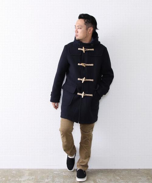 coen（コーエン）の「ダブルフェイスメルトンダッフルコート（ダッフルコート・メンズ・ベージュ/ネイビー・MEDIUM/SMALL/X-LARGE/LARGE）」の9枚目の写真