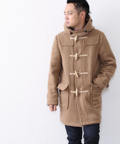 coen（コーエン）の「ダブルフェイスメルトンダッフルコート（ダッフルコート・メンズ・ベージュ/ネイビー・MEDIUM/SMALL/X-LARGE/LARGE）」の17枚目の写真