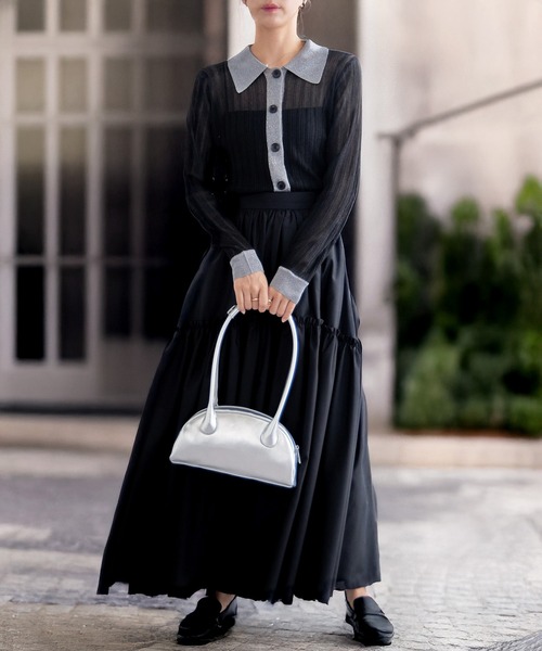 MAISON BREEZE reveur(メゾンブリーズレヴール)の「【MAISON BREEZE reveur】ロングハンドルボストンバッグ/ハンドバッグ(ショルダーバッグ・レディース・シルバー/ブラック・FREE)」の14枚目の写真