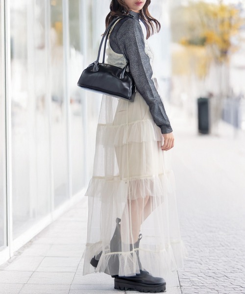 MAISON BREEZE reveur(メゾンブリーズレヴール)の「【MAISON BREEZE reveur】ロングハンドルボストンバッグ/ハンドバッグ(ショルダーバッグ・レディース・シルバー/ブラック・FREE)」の20枚目の写真