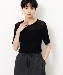 OPAQUE.CLIP | ラメ使いシアーニットプルオーバー【洗濯機洗い可/抗ピル】(ニット/セーター)