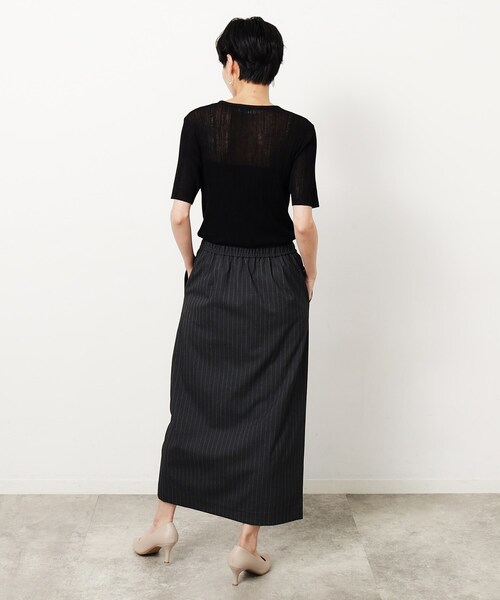 OPAQUE.CLIP（オペークドットクリップ）の「ラメ使いシアーニットプルオーバー【洗濯機洗い可/抗ピル】（ニット/セーター・レディース・ライトグレー/ブラック/ブルー系その他・38/40/42）」の6枚目の写真