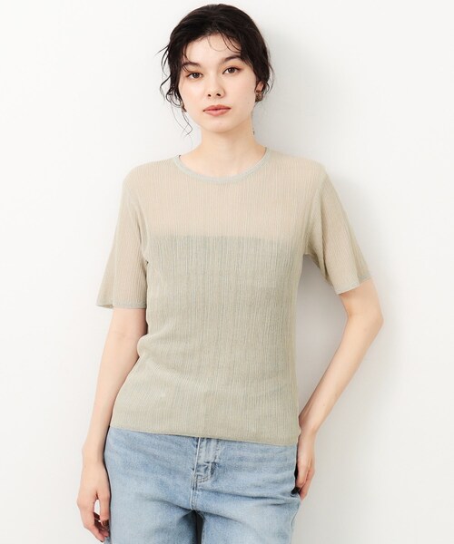 OPAQUE.CLIP（オペークドットクリップ）の「ラメ使いシアーニットプルオーバー【洗濯機洗い可/抗ピル】（ニット/セーター・レディース・ライトグレー/ブラック/ブルー系その他・38/40/42）」の16枚目の写真