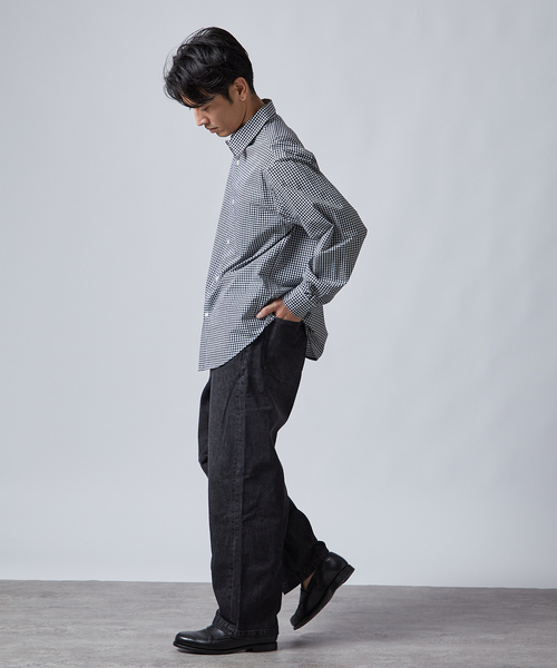 B.C STOCK（ベーセーストック）の「PLAID ロングスリーブチェックシャツ（シャツ/ブラウス・メンズ・ネイビー/ダークブルー/ブルー系その他/ブラック/アイボリー・MEDIUM/LARGE）」の7枚目の写真