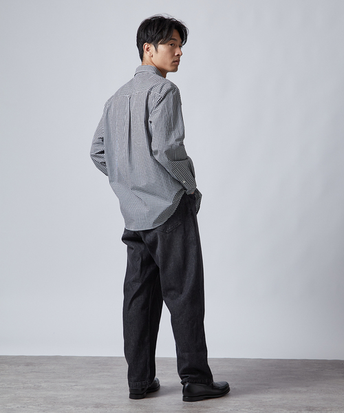 B.C STOCK（ベーセーストック）の「PLAID ロングスリーブチェックシャツ（シャツ/ブラウス・メンズ・ネイビー/ダークブルー/ブルー系その他/ブラック/アイボリー・MEDIUM/LARGE）」の8枚目の写真