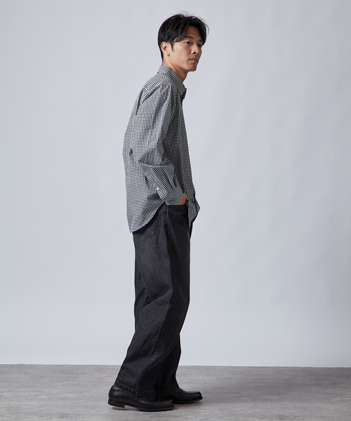 B.C STOCK（ベーセーストック）の「PLAID ロングスリーブチェックシャツ（シャツ/ブラウス・メンズ・ネイビー/ダークブルー/ブルー系その他/ブラック/アイボリー・MEDIUM/LARGE）」の9枚目の写真