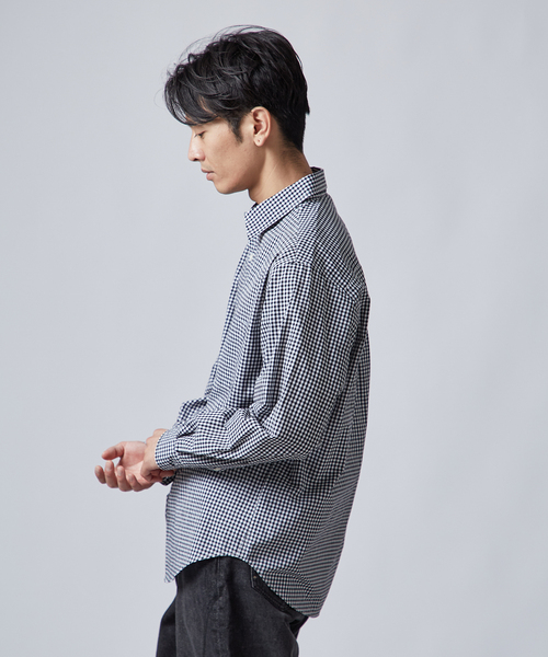 B.C STOCK（ベーセーストック）の「PLAID ロングスリーブチェックシャツ（シャツ/ブラウス・メンズ・ネイビー/ダークブルー/ブルー系その他/ブラック/アイボリー・MEDIUM/LARGE）」の11枚目の写真