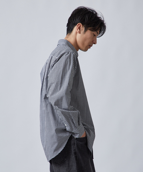 B.C STOCK（ベーセーストック）の「PLAID ロングスリーブチェックシャツ（シャツ/ブラウス・メンズ・ネイビー/ダークブルー/ブルー系その他/ブラック/アイボリー・MEDIUM/LARGE）」の13枚目の写真