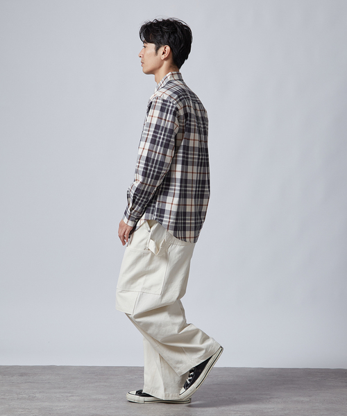 B.C STOCK（ベーセーストック）の「PLAID ロングスリーブチェックシャツ（シャツ/ブラウス・メンズ・ネイビー/ダークブルー/ブルー系その他/ブラック/アイボリー・MEDIUM/LARGE）」の15枚目の写真