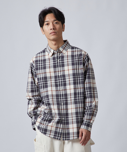 B.C STOCK（ベーセーストック）の「PLAID ロングスリーブチェックシャツ（シャツ/ブラウス・メンズ・ネイビー/ダークブルー/ブルー系その他/ブラック/アイボリー・MEDIUM/LARGE）」の18枚目の写真