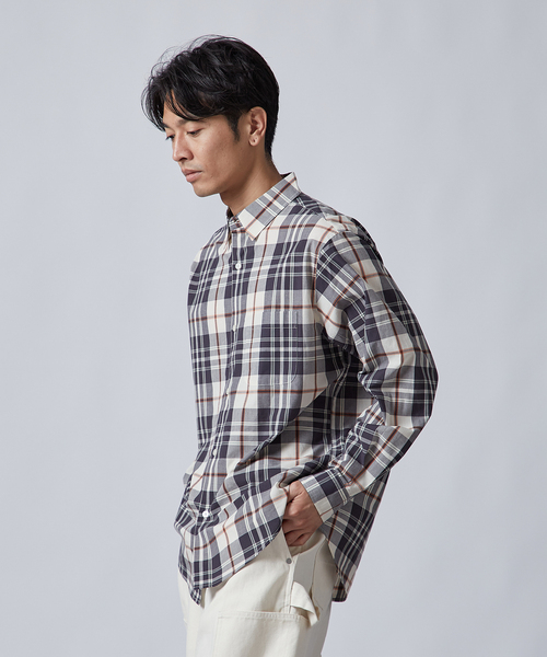 B.C STOCK（ベーセーストック）の「PLAID ロングスリーブチェックシャツ（シャツ/ブラウス・メンズ・ネイビー/ダークブルー/ブルー系その他/ブラック/アイボリー・MEDIUM/LARGE）」の19枚目の写真