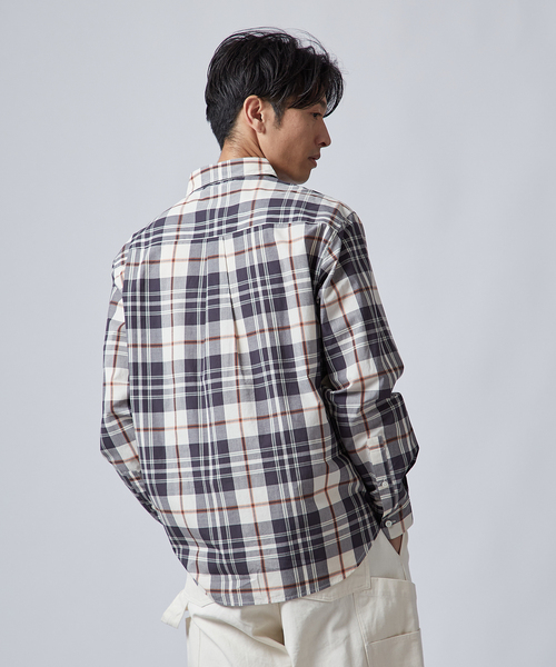 B.C STOCK（ベーセーストック）の「PLAID ロングスリーブチェックシャツ（シャツ/ブラウス・メンズ・ネイビー/ダークブルー/ブルー系その他/ブラック/アイボリー・MEDIUM/LARGE）」の20枚目の写真