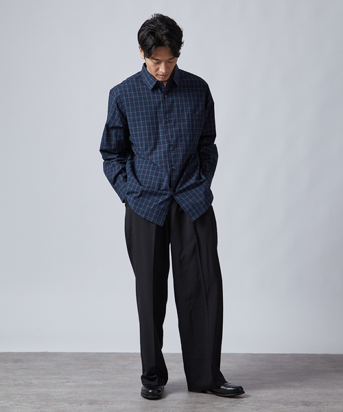 B.C STOCK（ベーセーストック）の「PLAID ロングスリーブチェックシャツ（シャツ/ブラウス・メンズ・ネイビー/ダークブルー/ブルー系その他/ブラック/アイボリー・MEDIUM/LARGE）」の22枚目の写真