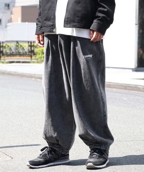 THRASHER（スラッシャー）の「【THRASHER/スラッシャー】カツラギワイドバルーンデニムパンツ（デニムパンツ・メンズ・ブラック/ベージュ/ブラック系1/サックスブルー/オフホワイト・LL/M/L）」の10枚目の写真