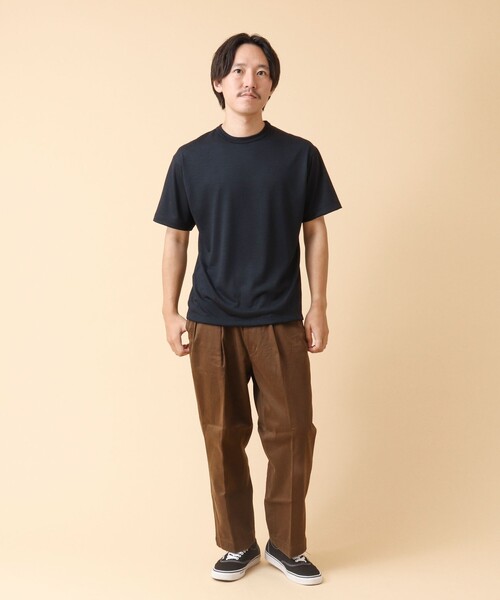NOLLEY’S(ノーリーズ)の「AXIO吸水速乾 ウォッシャブルウールTシャツ(Tシャツ/カットソー・メンズ・ブラック/ネイビー/ブラック系その他/グレー・L/M)」の5枚目の写真