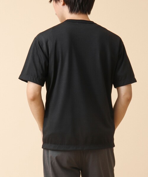 NOLLEY’S(ノーリーズ)の「AXIO吸水速乾 ウォッシャブルウールTシャツ(Tシャツ/カットソー・メンズ・ブラック/ネイビー/ブラック系その他/グレー・L/M)」の12枚目の写真