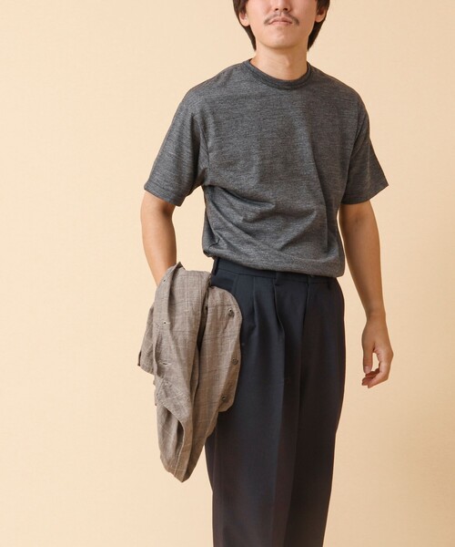 NOLLEY’S(ノーリーズ)の「AXIO吸水速乾 ウォッシャブルウールTシャツ(Tシャツ/カットソー・メンズ・ブラック/ネイビー/ブラック系その他/グレー・L/M)」の19枚目の写真