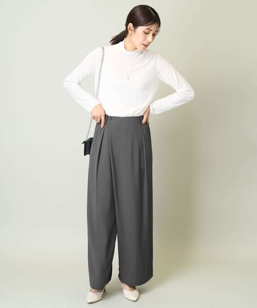 a.v.v（アーヴェヴェ）の「シアーハイネックカットソー（Tシャツ/カットソー・レディース・ブラック/アイボリー/ライトピンク/モカ・38/40/42/36）」の14枚目の写真
