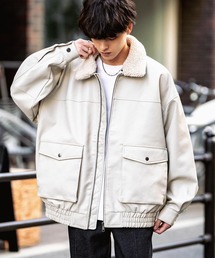 Rocky Monroe（ロッキーモンロー）の「オーバーサイズPUレザー G-1型フライトブルゾン（ライダースジャケット）」