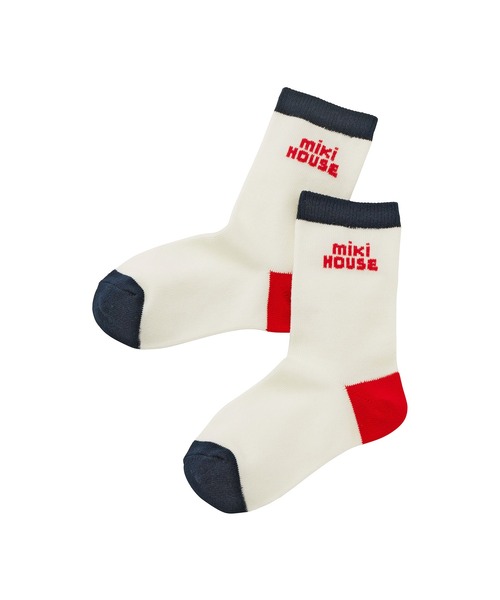 MIKI HOUSE（ミキハウス）の「【WEB限定】ロゴ３足セット　ソックスパック（ソックス/靴下・キッズ・サックスブルー/イエロー/ネイビー/ライトグリーン/ピンク/グリーン/レッド・17cm/15cm/13cm/11cm/15-17cm/13-15cm/17-19cm/11-13cm）」の9枚目の写真