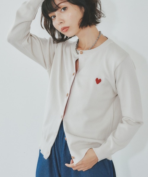 PLAY グレー ニットカーディガン ハート刺繍 正規品 PLAY COMME des