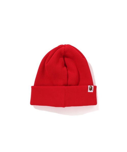 A BATHING APE ニットキャップ ビーニー 赤 レッド LOGO KNIT CAP（ニットキャップ/ビーニー）｜A BATHING APE（ア