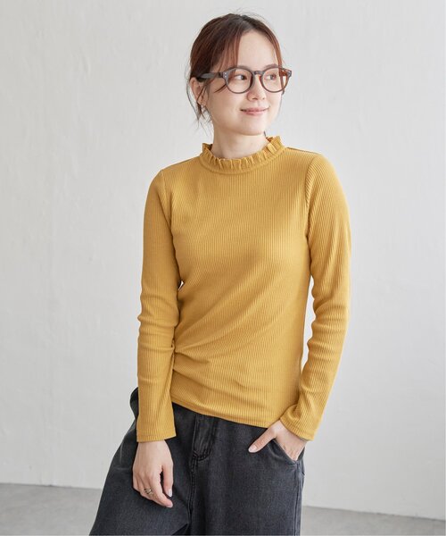 LBC（エルビーシー）の「三角テレコ襟フリルロンT（Tシャツ/カットソー・レディース・ホワイト/チャコール/マスタード/ターコイズブルー・M/L）」の9枚目の写真