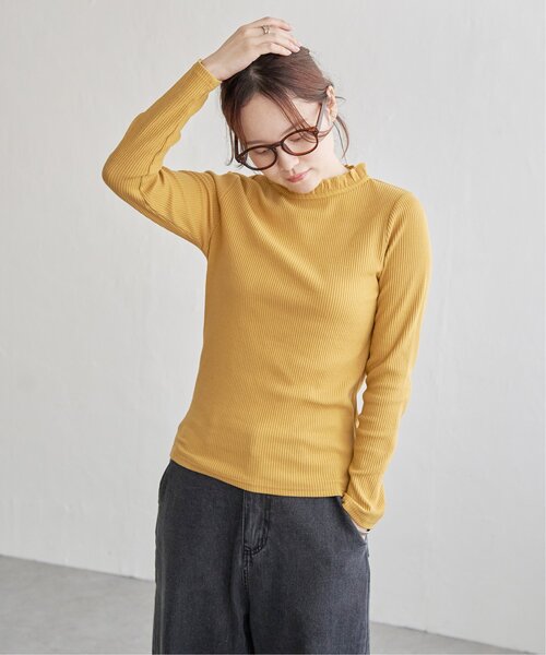 LBC（エルビーシー）の「三角テレコ襟フリルロンT（Tシャツ/カットソー・レディース・ホワイト/チャコール/マスタード/ターコイズブルー・M/L）」の10枚目の写真