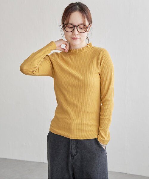 LBC（エルビーシー）の「三角テレコ襟フリルロンT（Tシャツ/カットソー・レディース・ホワイト/チャコール/マスタード/ターコイズブルー・M/L）」の11枚目の写真