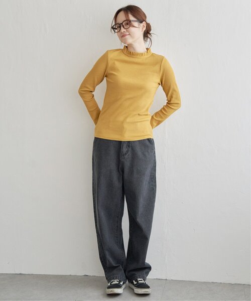 LBC（エルビーシー）の「三角テレコ襟フリルロンT（Tシャツ/カットソー・レディース・ホワイト/チャコール/マスタード/ターコイズブルー・M/L）」の12枚目の写真