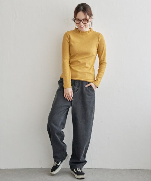 LBC（エルビーシー）の「三角テレコ襟フリルロンT（Tシャツ/カットソー・レディース・ホワイト/チャコール/マスタード/ターコイズブルー・M/L）」の13枚目の写真