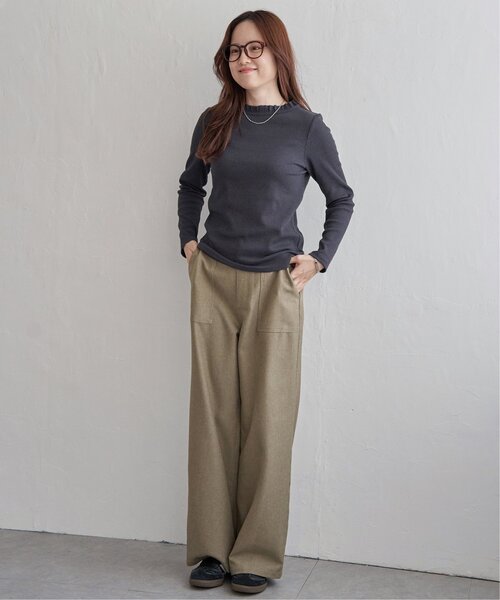 LBC（エルビーシー）の「三角テレコ襟フリルロンT（Tシャツ/カットソー・レディース・ホワイト/チャコール/マスタード/ターコイズブルー・M/L）」の15枚目の写真