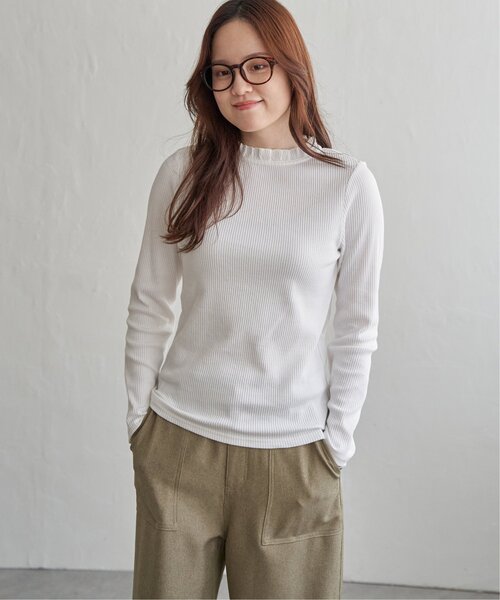 LBC（エルビーシー）の「三角テレコ襟フリルロンT（Tシャツ/カットソー・レディース・ホワイト/チャコール/マスタード/ターコイズブルー・M/L）」の18枚目の写真