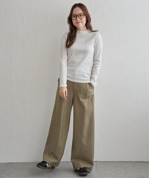 LBC（エルビーシー）の「三角テレコ襟フリルロンT（Tシャツ/カットソー・レディース・ホワイト/チャコール/マスタード/ターコイズブルー・M/L）」の19枚目の写真