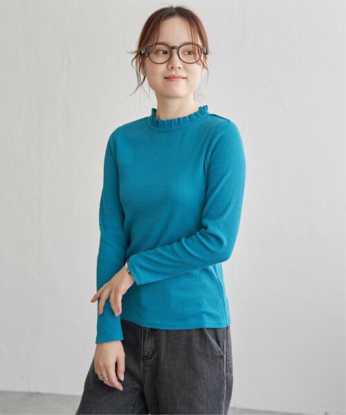 LBC（エルビーシー）の「三角テレコ襟フリルロンT（Tシャツ/カットソー・レディース・ホワイト/チャコール/マスタード/ターコイズブルー・M/L）」の21枚目の写真