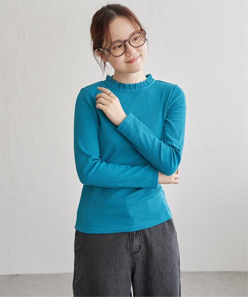 LBC（エルビーシー）の「三角テレコ襟フリルロンT（Tシャツ/カットソー・レディース・ホワイト/チャコール/マスタード/ターコイズブルー・M/L）」の22枚目の写真