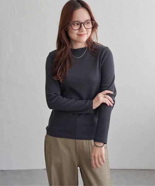 LBC（エルビーシー）の「三角テレコ襟フリルロンT（Tシャツ/カットソー・レディース・ホワイト/チャコール/マスタード/ターコイズブルー・M/L）」の8枚目の写真