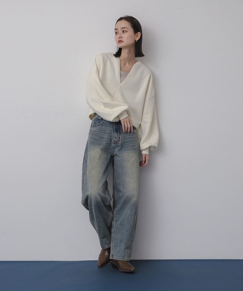 セール】ボリュームスリーブクロップドトップ（スウェット）｜SENSE OF