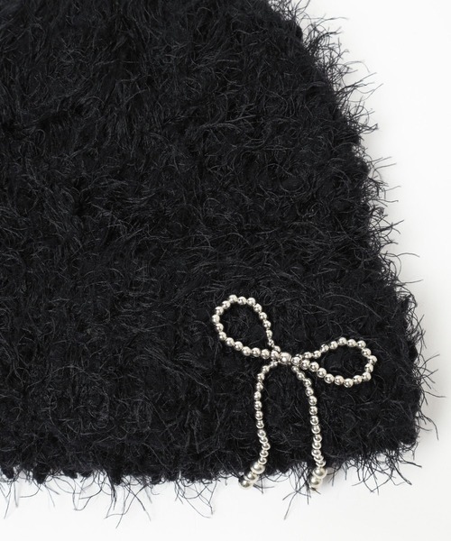 Heather（ヘザー）の「リボンニットキャップ　153257（ニットキャップ/ビーニー・レディース・アイボリー/ブラック・ONE SIZE）」の10枚目の写真